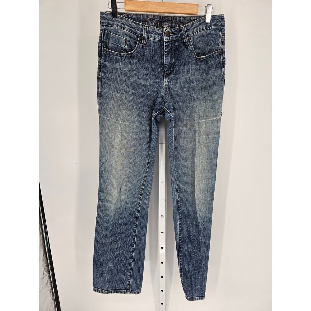 Jag Women's Blue Mid Rise Pocket Button Closer Straight Leg Casual Jeans Size 6